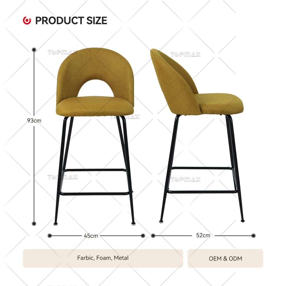 Metal Bar Chairs Round Hollow Back Shape 80447KD-BC