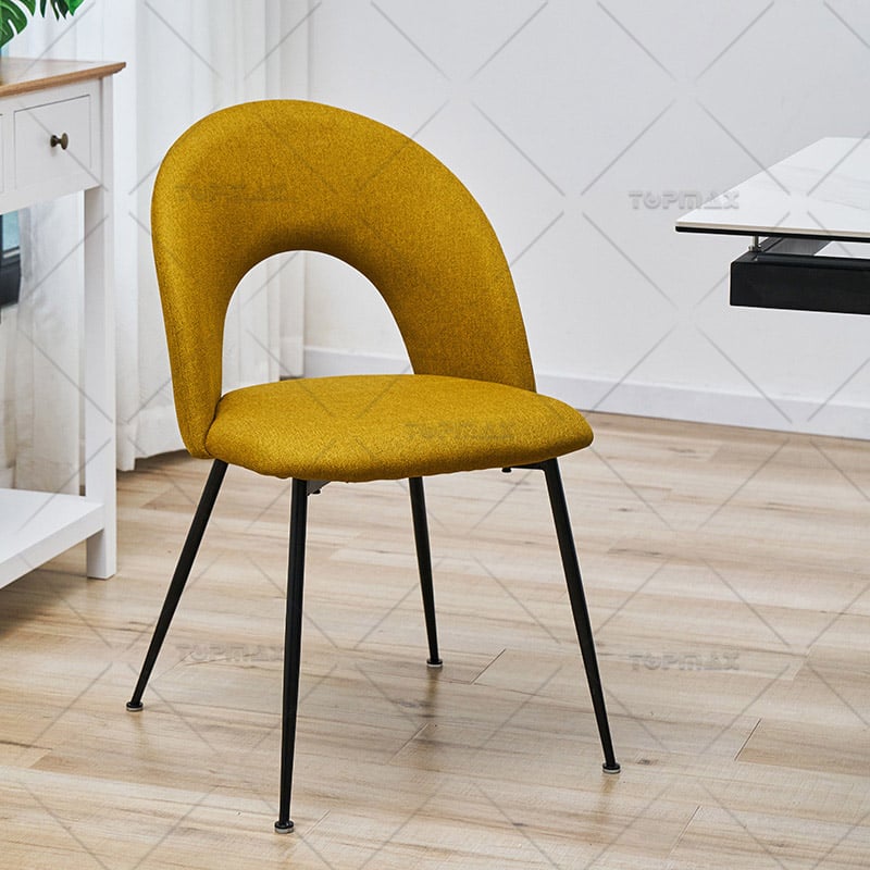 Yellow Dining Chairs Comfortable Hollow Back Plastic Foot 80447-KD