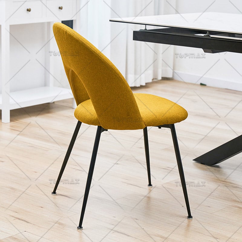 Yellow Dining Chairs Comfortable Hollow Back Plastic Foot 80447-KD