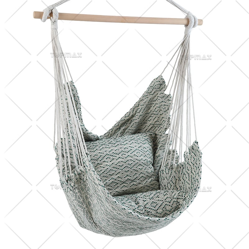 Patio Hammock Chair Poly Cotton with Pillows 68450PD-CT2