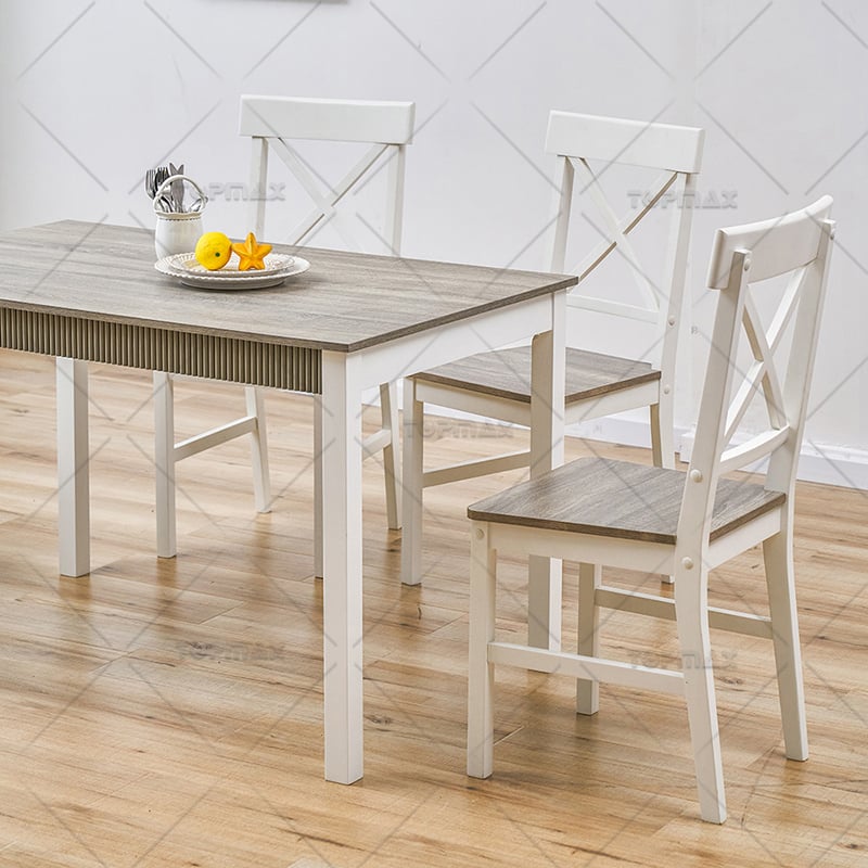 Wooden Table And Chairs Poplar Wood Wave Board SD11176M