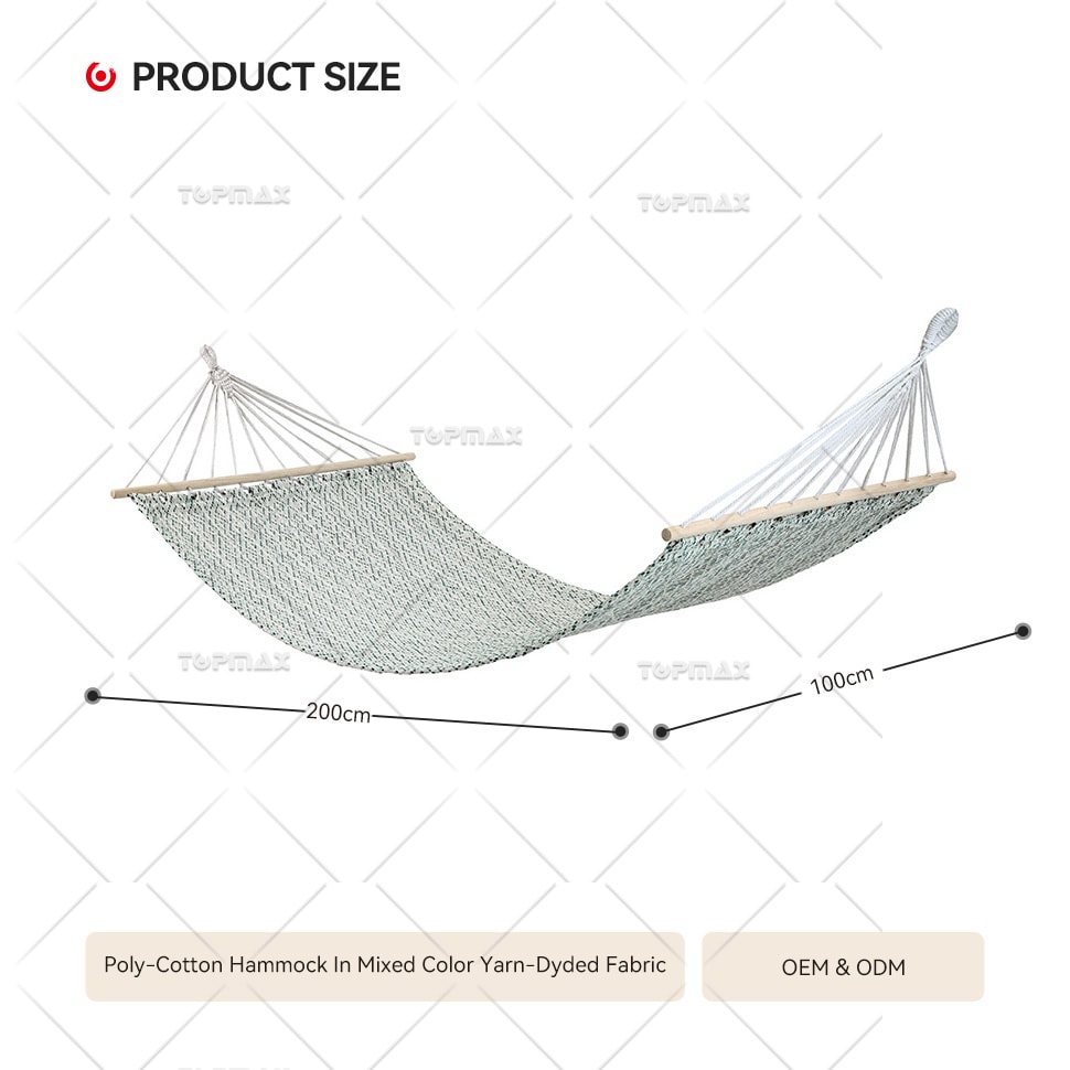 Single Person Hammock Mixed Color Yarn-Dyded Fabric 68421-CT2