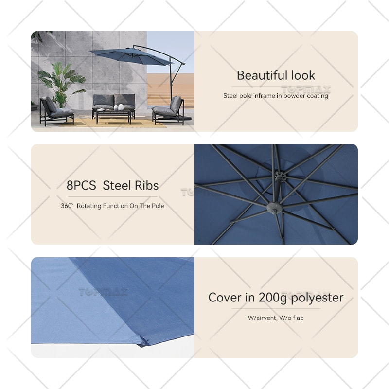 3M Commercial Patio Umbrellas 360°  Rotating 60402N