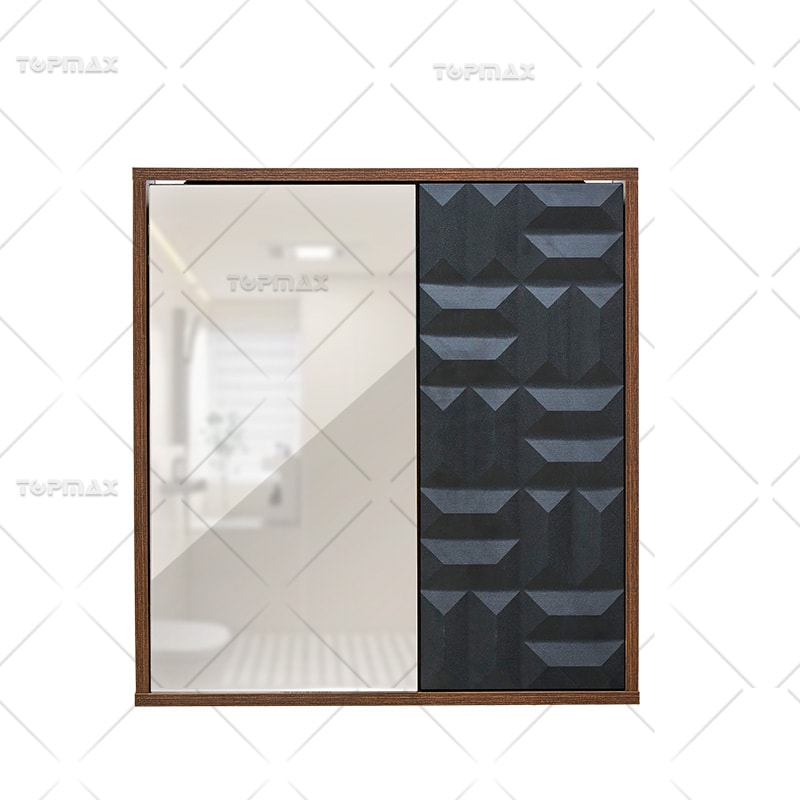 2-Door Bathroom Mirror Cabinet Wall Mounted Wood B-11003A