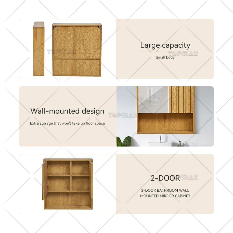 2-DOOR Wall Mounted Bathroom Cabinet Mirror B-11004A
