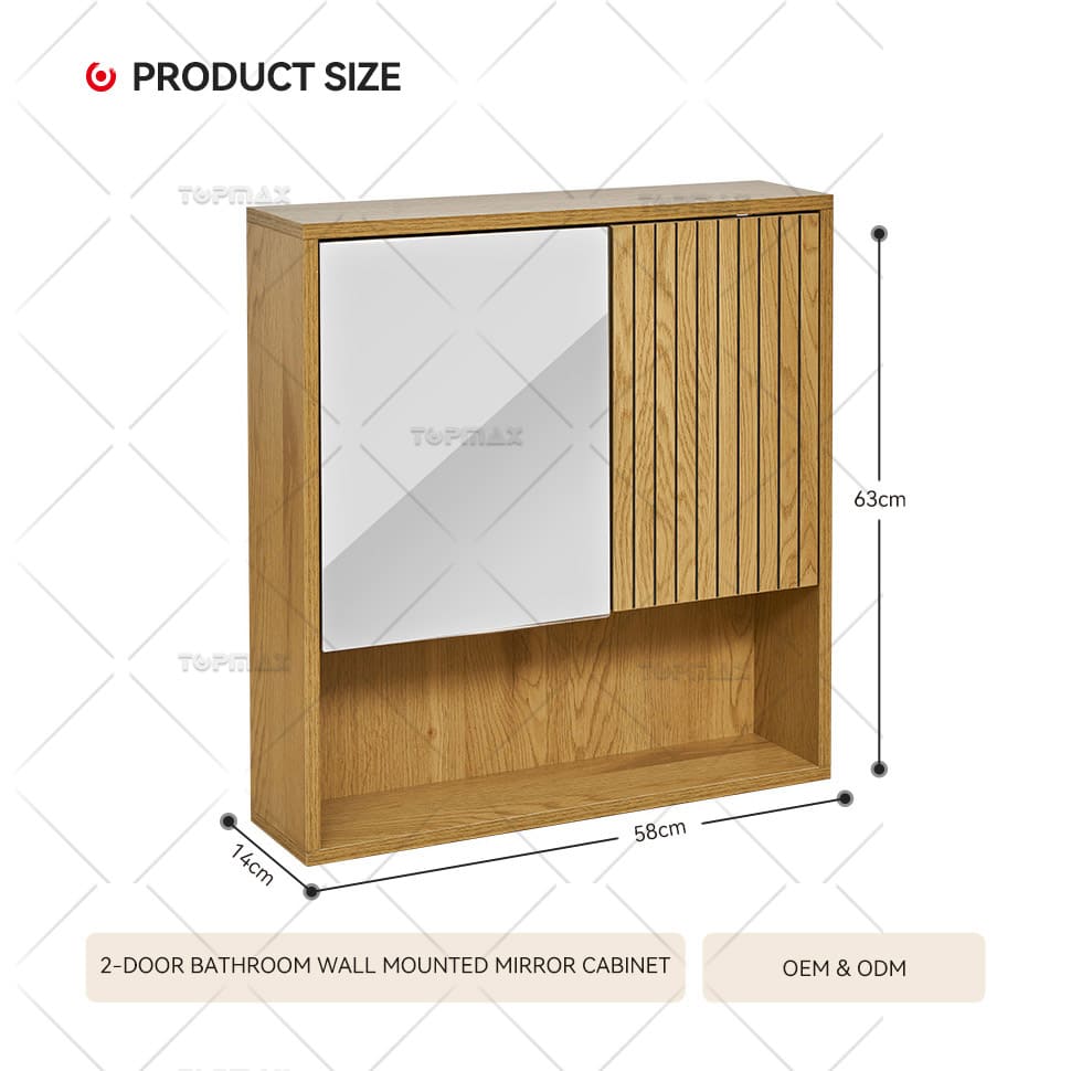 2-DOOR Wall Mounted Bathroom Cabinet Mirror B-11004A