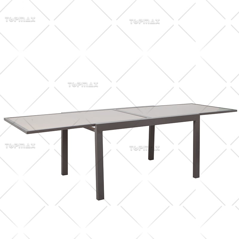 Aluminum Extendable Outdoor Dining Table Garden Glass KD 44496T