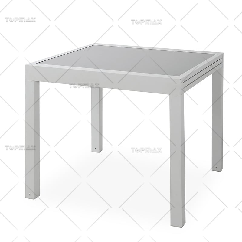 Aluminum Extendable Outdoor Dining Table Garden Glass KD 44496T