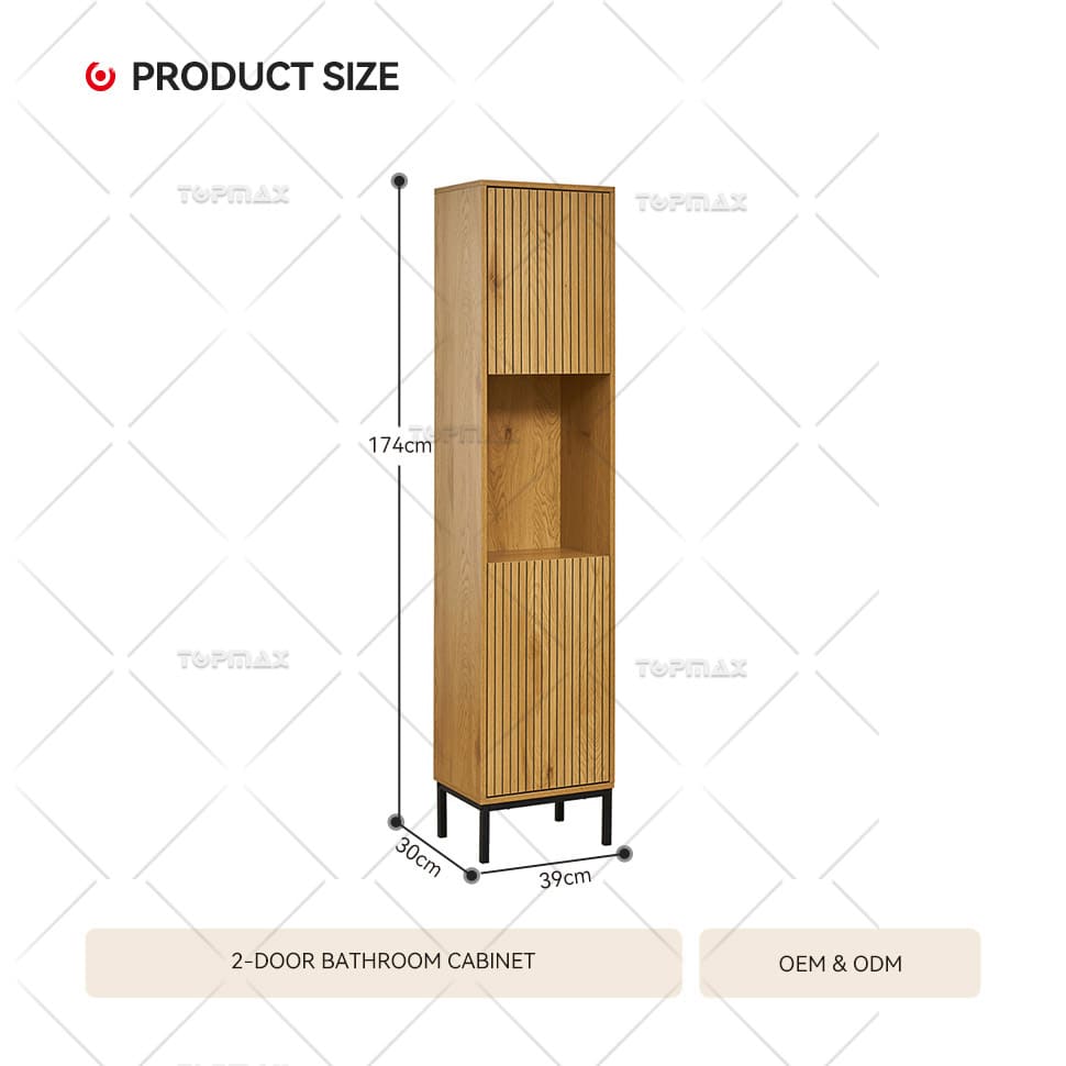 Corner Bathroom Cabinet 2 Doors MDF Wood Basket Storage B-11004C