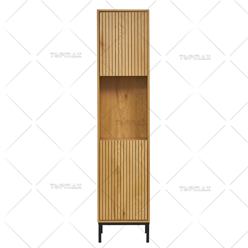 Corner Bathroom Cabinet 2 Doors MDF Wood Basket Storage B-11004C