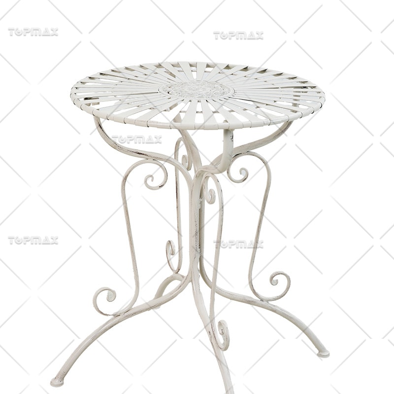 Foldable Outside Table And Chairs Steel Round Flower 24432-SET3-1