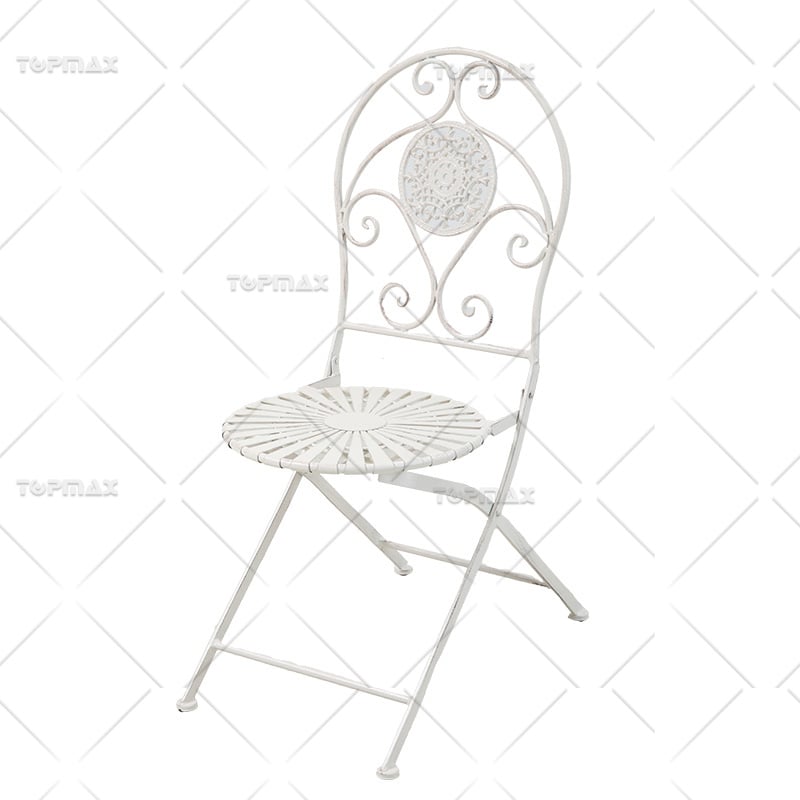 Foldable Outside Table And Chairs Steel Round Flower 24432-SET3-1