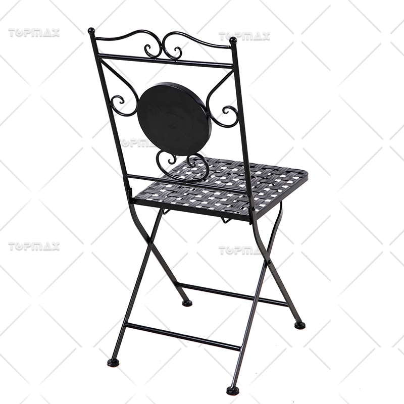 Foldable Metal Garden Table And Chairs Classic Steel Ceramic 24111P-Z-SET3