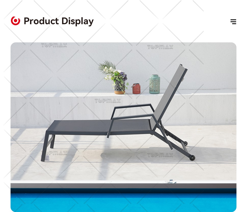 Metal Chaise Lounge With Wheels Factory