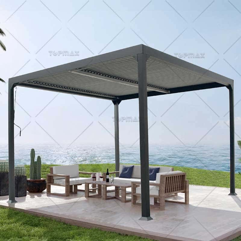 Durable Aluminum Frame Metal Gazebo Adjustable Roof Gazebo 60348B