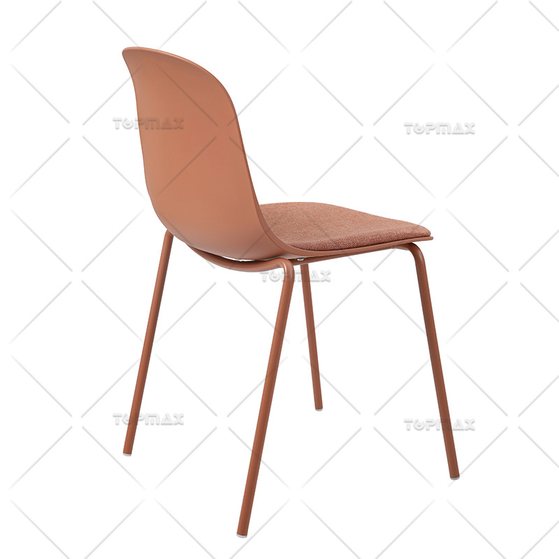 Low MOQ Padded Dining Chairs Curved Plastic Back 87005B