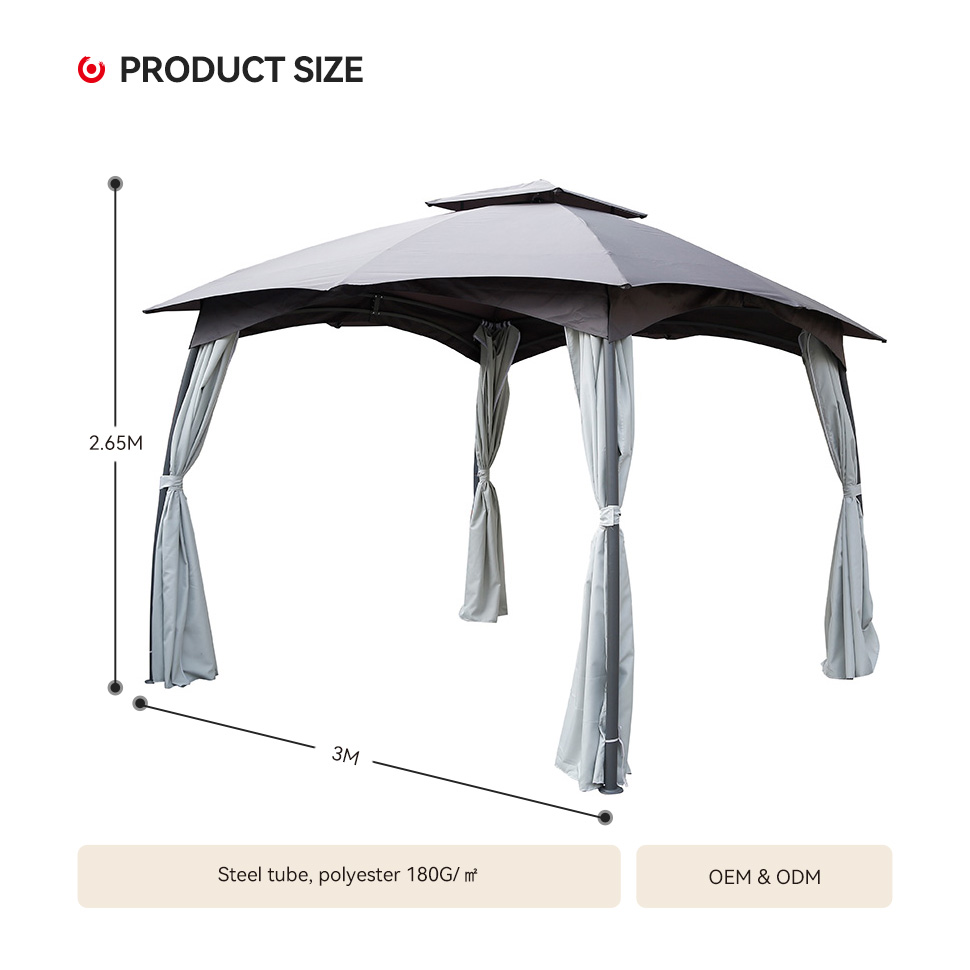 Outdoor Backyard Gazebo Waterproof 180G Polyester 60357