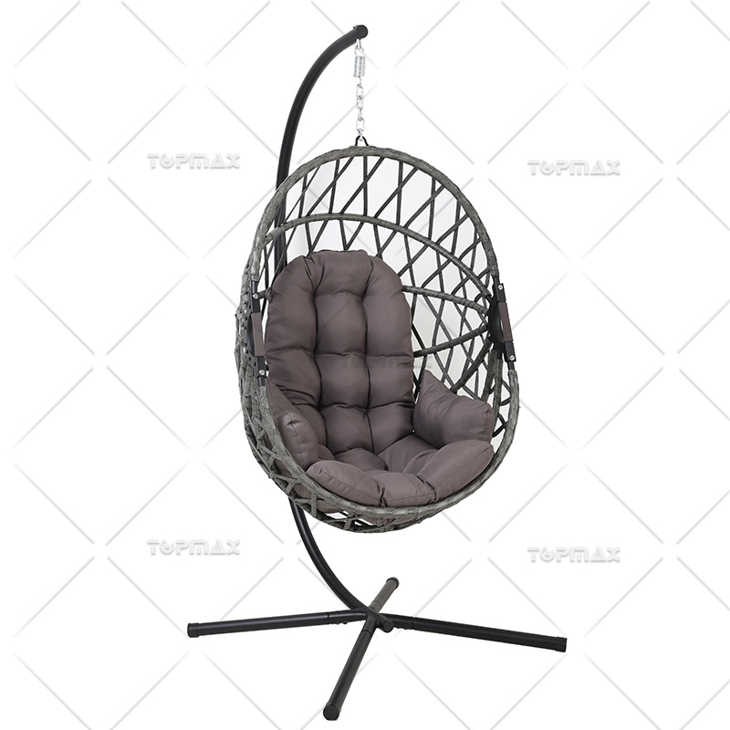 Outdoor Hanging Egg Chair Foldable Steel Easy Assembly 52648C