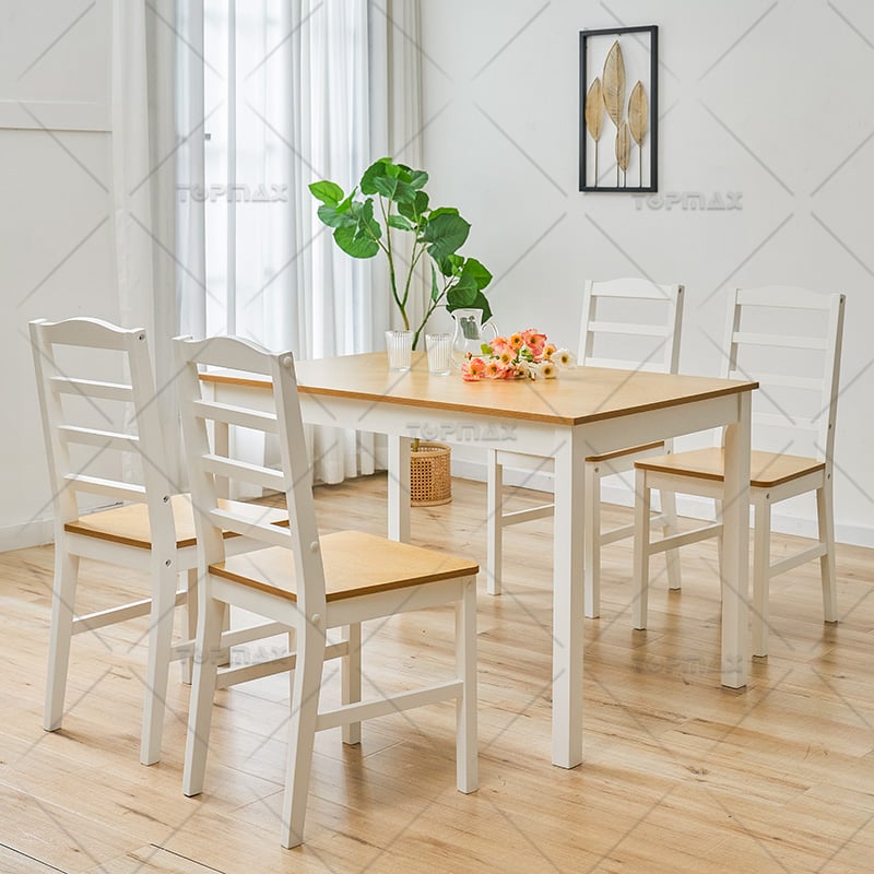 Countryside Style Small Dining Table Set Poplar Wood SD11191