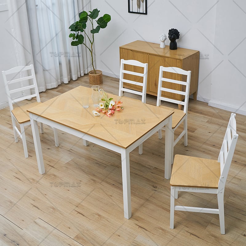 Countryside Style Small Dining Table Set Poplar Wood SD11191