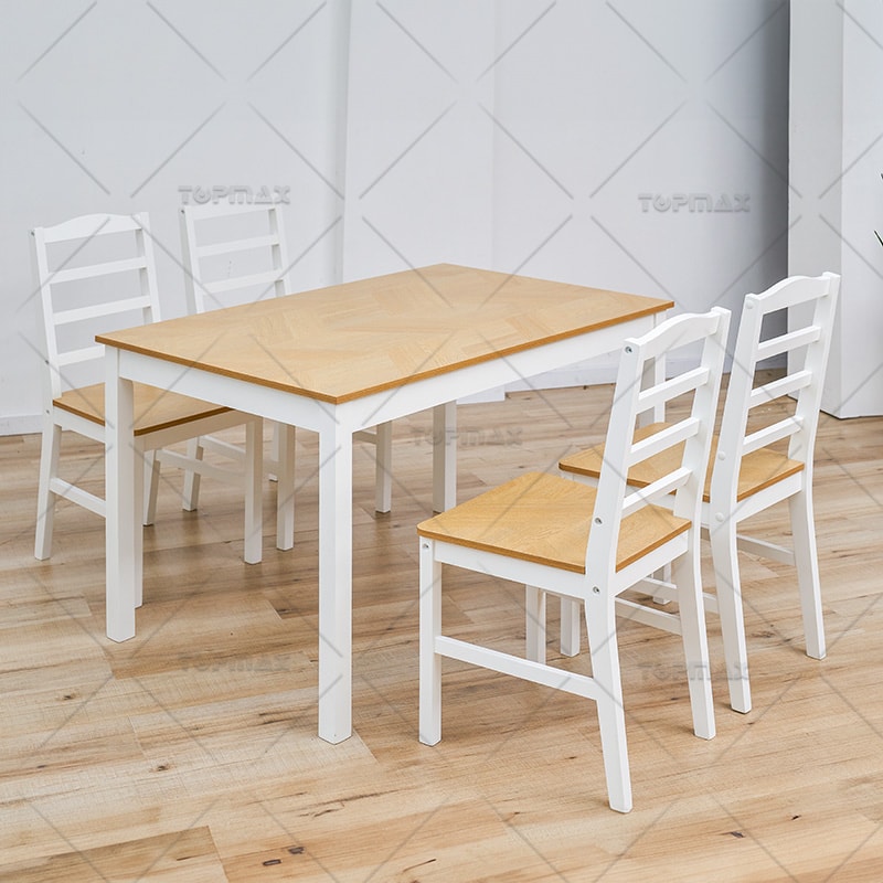 Countryside Style Small Dining Table Set Poplar Wood SD11191