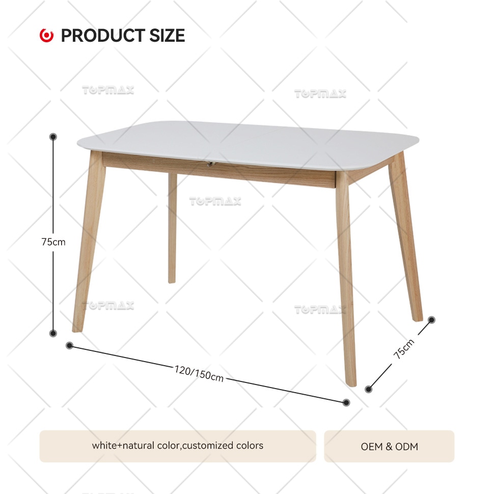 Extendable Dining Room Table Rubber Wood SD11113-NC-120(150)