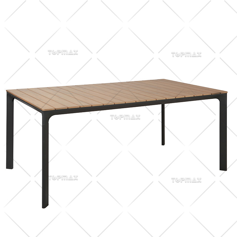 Garden Dining Table Aluminum Polywood Slat Table Top 44719T