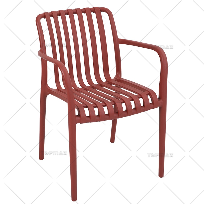 Plastic Patio Chairs Armchair UV Resistance with PP Slats 96160A-W