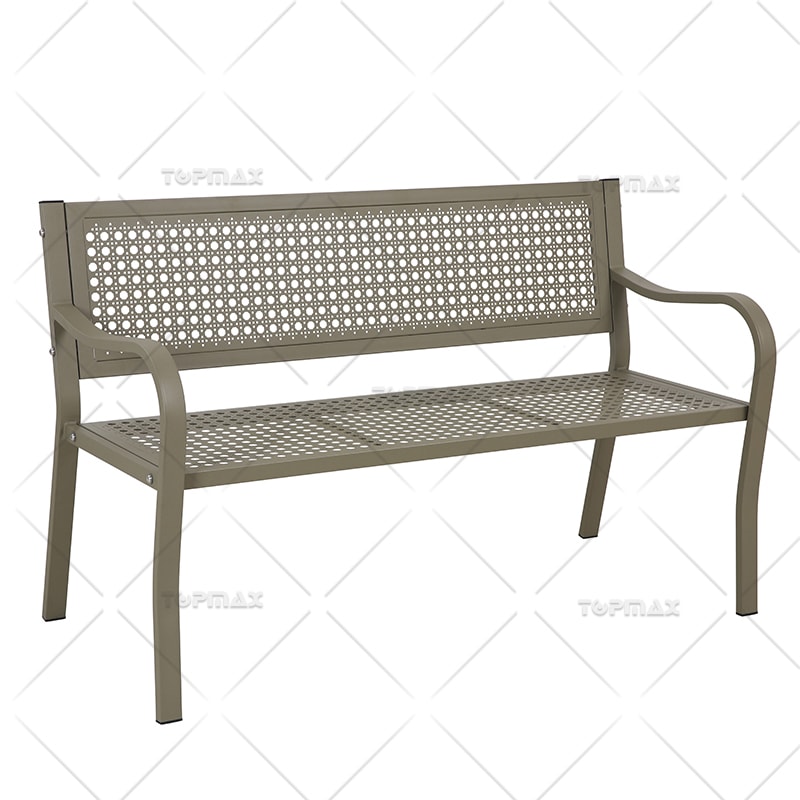 Park Metal Bench Steel Stamped Woven Pattern 21211ST-PW