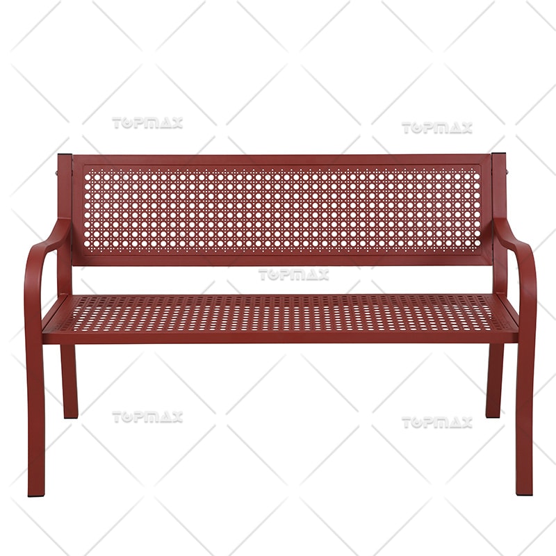 Park Metal Bench Steel Stamped Woven Pattern 21211ST-PW