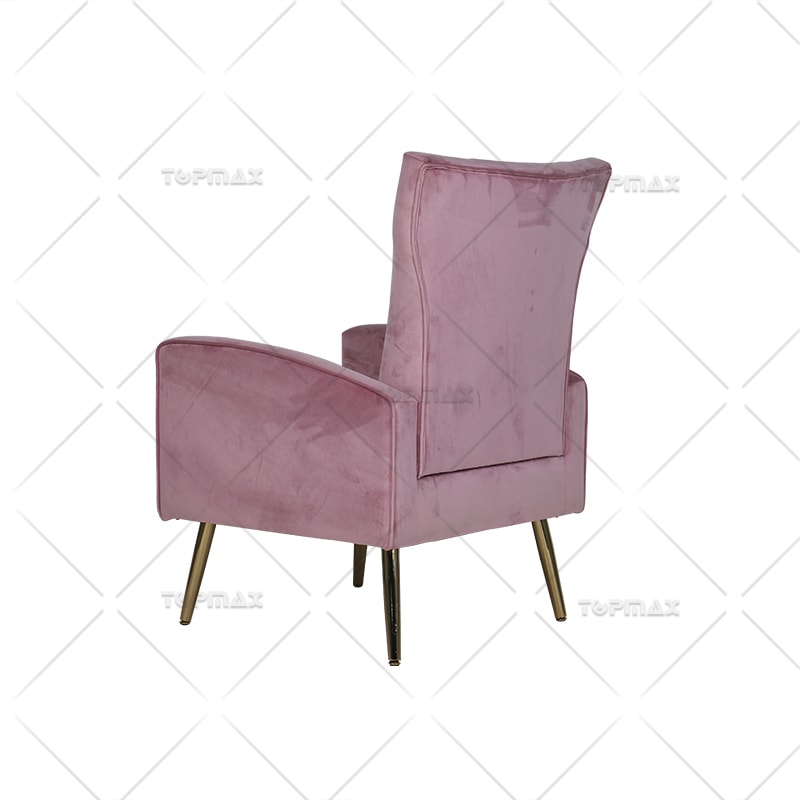 Leisure Velvet Armchair Gold Legs Padded Seat Back 75125