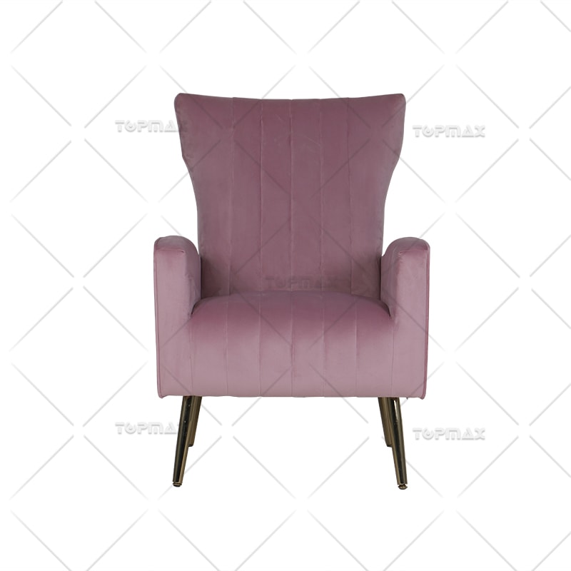 Leisure Velvet Armchair Gold Legs Padded Seat Back 75125