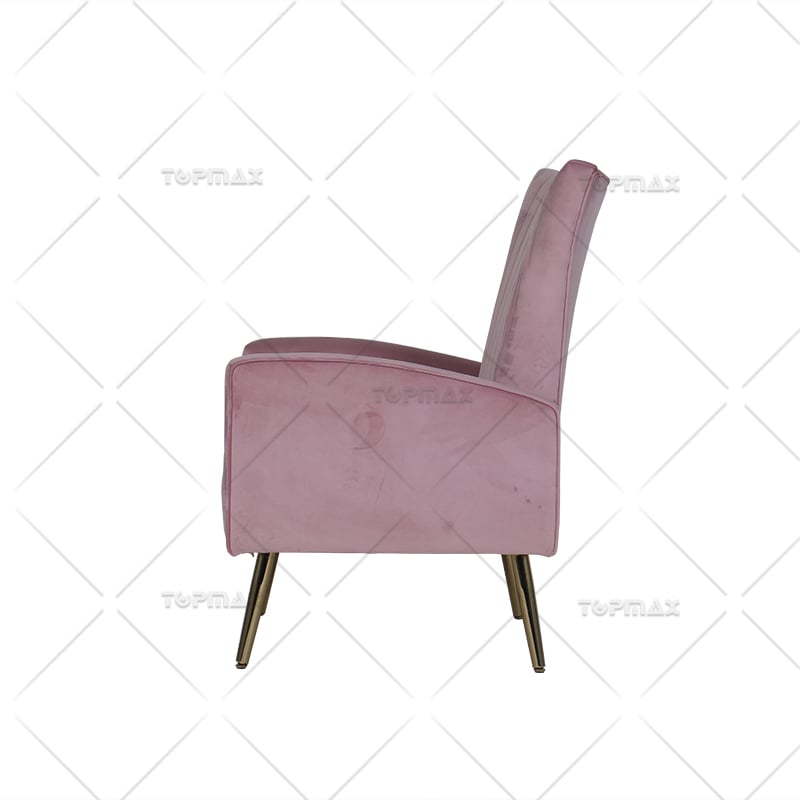 Leisure Velvet Armchair Gold Legs Padded Seat Back 75125