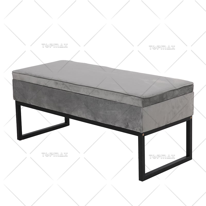 Living Room Ottoman Metal Frame Velvet Storage 72414-W110