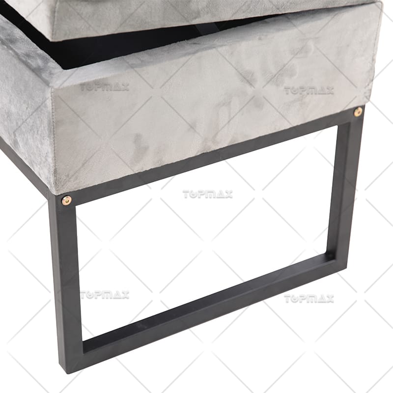 Living Room Ottoman Metal Frame Velvet Storage 72414-W110