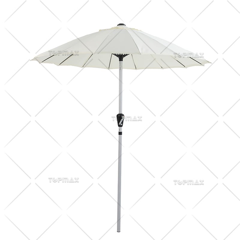 Aluminum Patio Parasol 360 Rotating Fiber Glass Ribs 60427D3