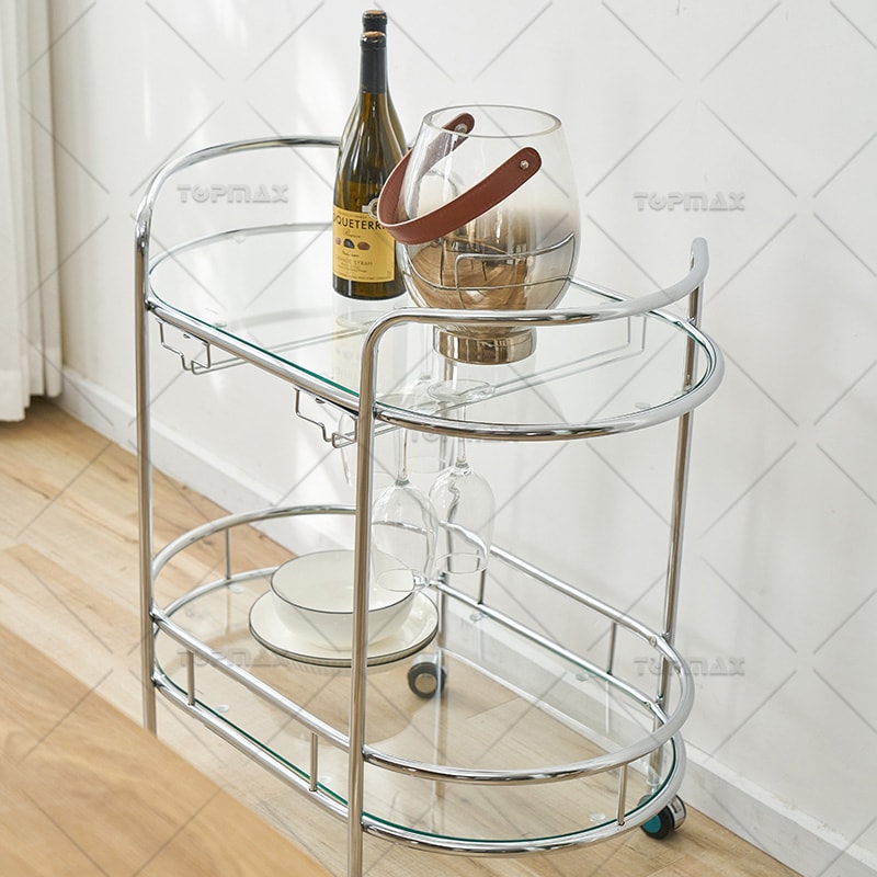 Durable Kitchen Trolley Cart Minimalist 2 Brakes 89430C