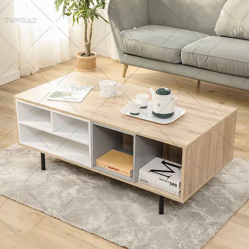 Living Spaces Coffee Table Storage Particle Board Wood 31224C