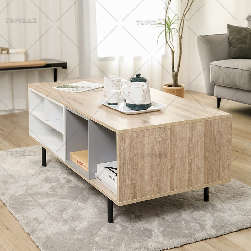 Living Spaces Coffee Table Storage Particle Board Wood 31224C