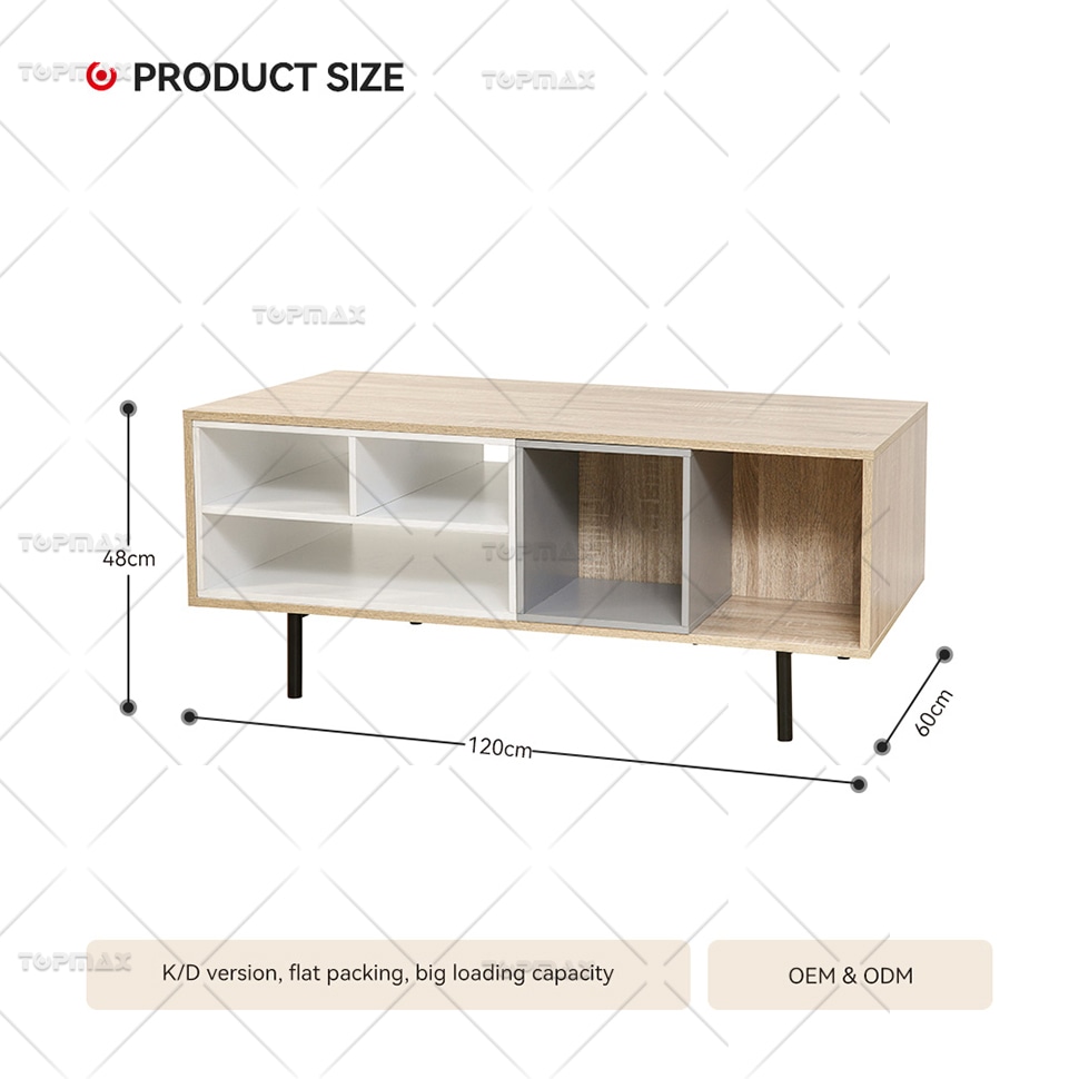 Living Spaces Coffee Table Storage Particle Board Wood 31224C