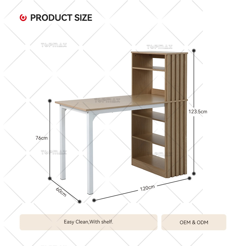 New Design Computer Desk With Printer Shelf Storage MDF Stripes 27842