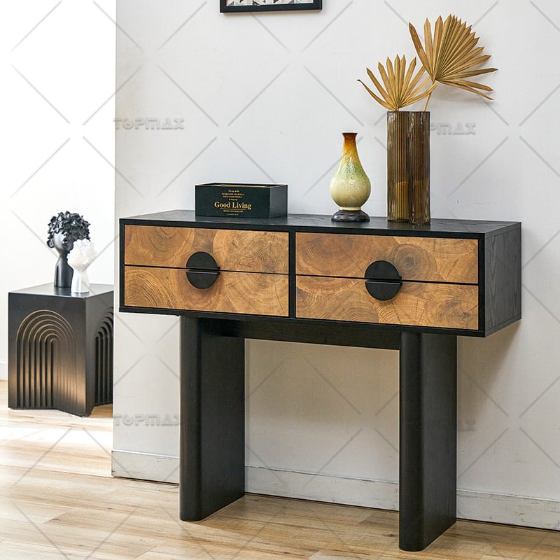 Stable Console Table Desk MDF PU painting with 4 Drawers 27837