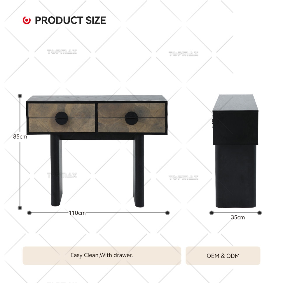 Stable Console Table Desk MDF PU painting with 4 Drawers 27837