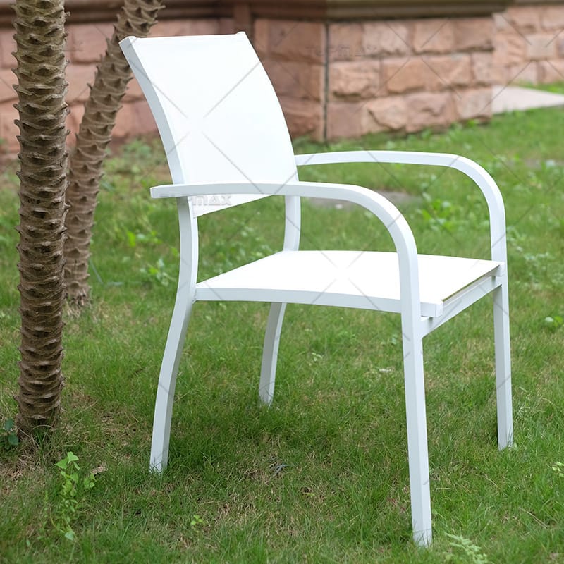 Aluminum Stackable Sling Chairs Outdoor Dining Lightweight 44501A-PT