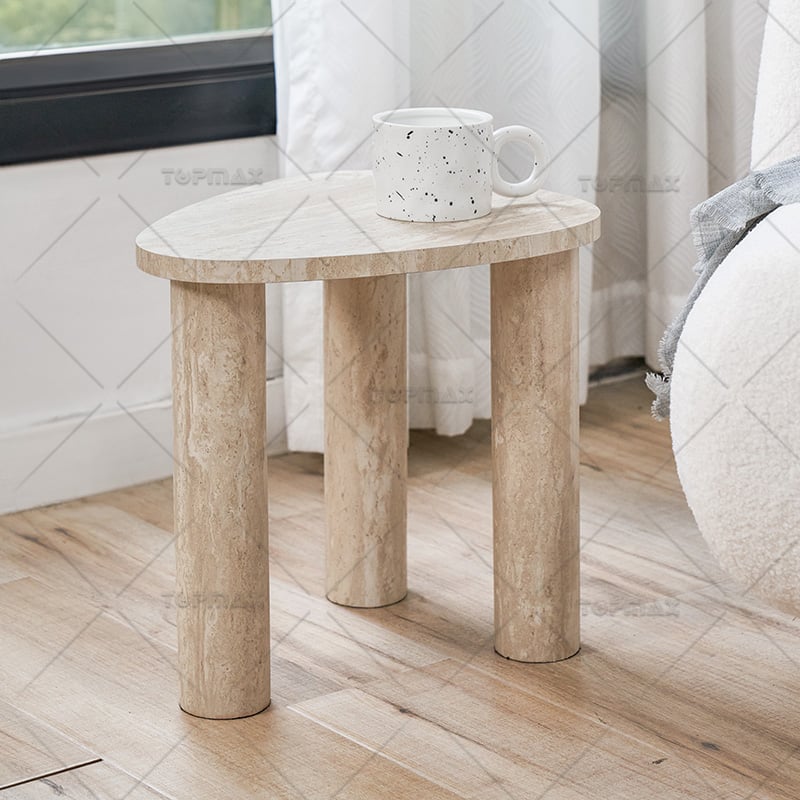 Little Side Tables MDF Board Travertine Paper Stable 62299A-TP