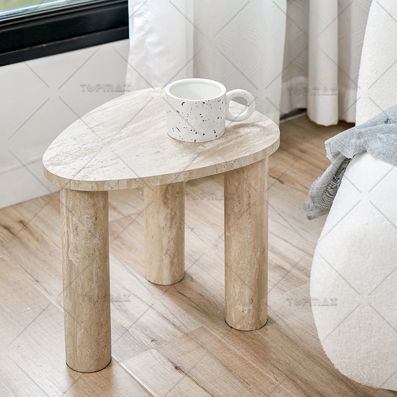 Little Side Tables MDF Board Travertine Paper Stable 62299A-TP