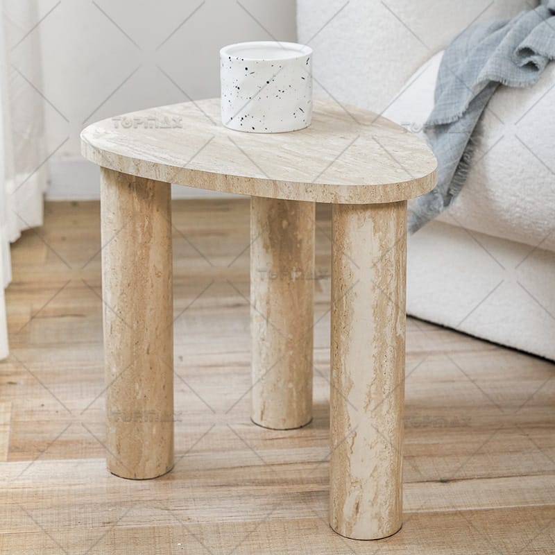 Little Side Tables MDF Board Travertine Paper Stable 62299A-TP