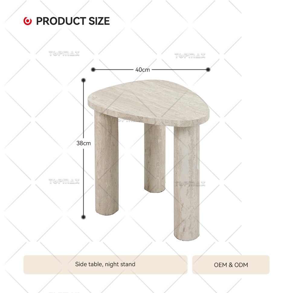 Little Side Tables MDF Board Travertine Paper Stable 62299A-TP