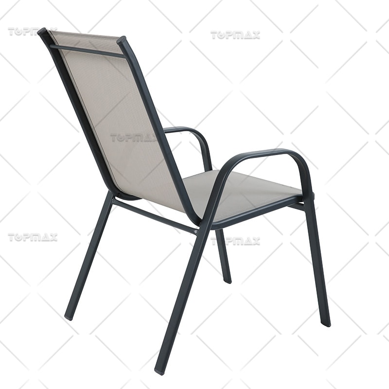 Steel Stackable Sling Patio Chairs Comfort Seat Zinc Plated Easy Assembly 24298H