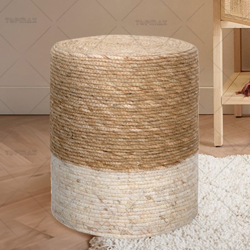 Natural Grass Round Ottoman​ Handmade Pouf Ottoman 72370